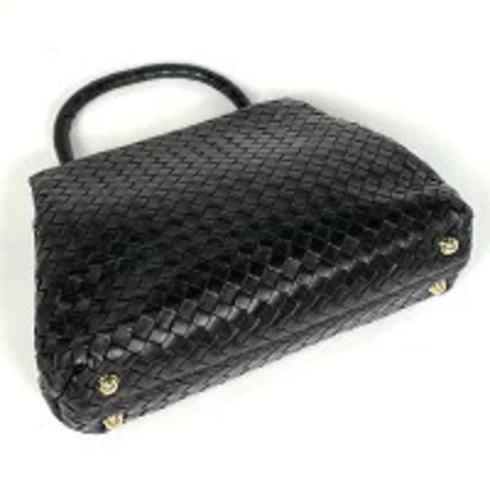 Bottega Veneta Intrecciato Black Leather Nappa Handbag Black